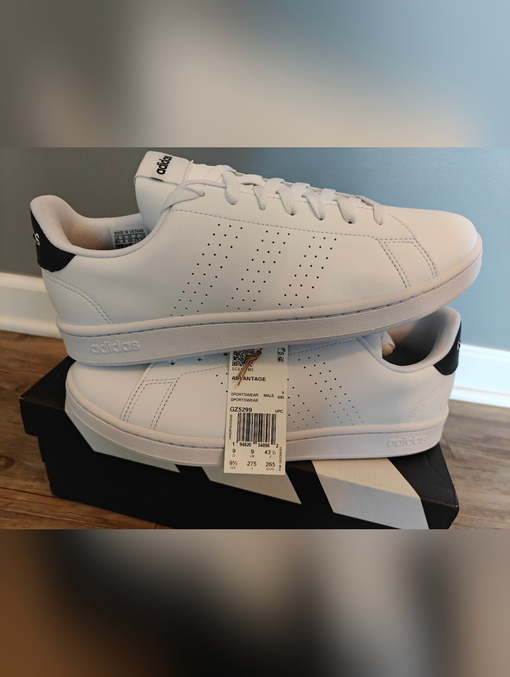 Adidas White Advantage Classic Sneakers Shoes Size 9.5M 10.5W NIB